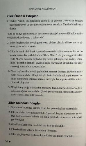 Tasavvuf kâideleri; kudsi nurlar Tasavvuf kâideleri; kudsi nurlar